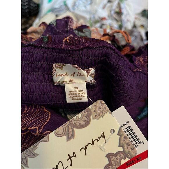 Band of the Free Floriane Purple/Orange Floral Boho Crop Top XS - Picture 4 of 5